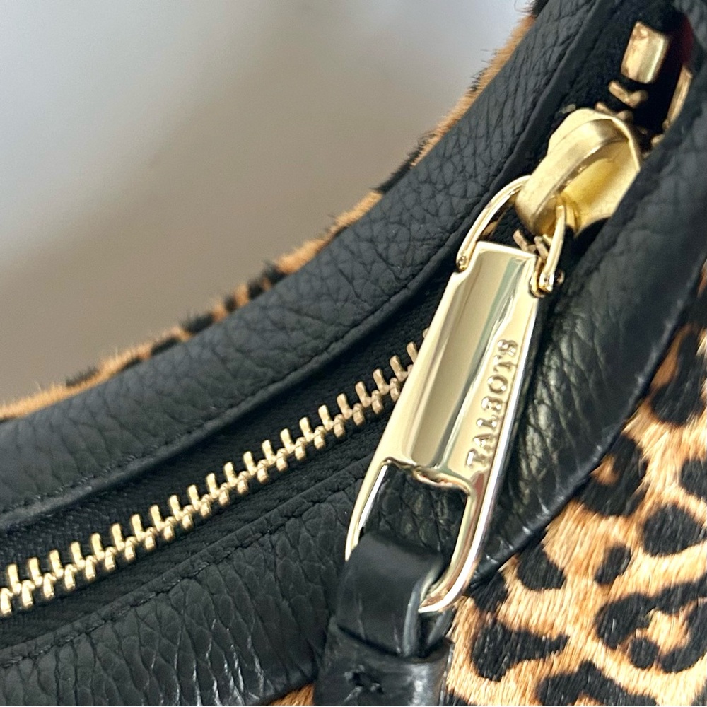 🍂NWT Talbots Leopard Calf Hair Crescent Shoulder Bag - Picture 8 of 13